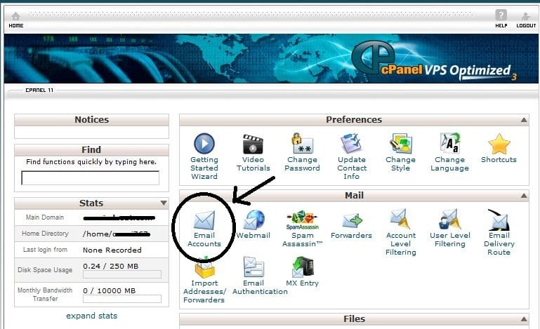 Create Email accounts