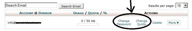 change password email dan quota