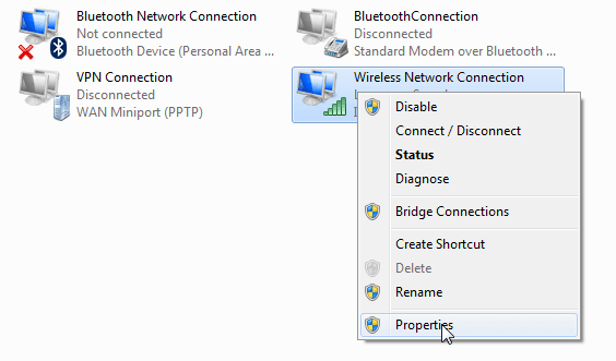 capture195741 Pilih Properties pada koneksi internet yang digunakan