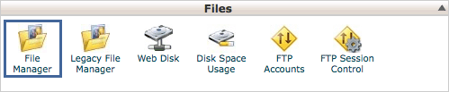Icon menu file manager