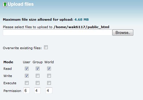 Upload dengan File Manager di cPanel X3 Theme 