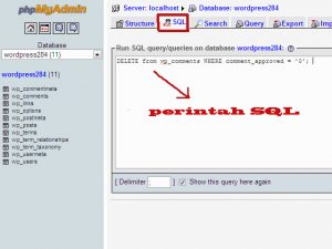 cara Menghapus spam komentar WordPress
