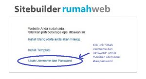 Cara reset atau mengganti password admin untuk SiteBuilder Rumahweb