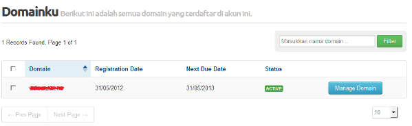 Menu domain | Rumahweb Journal