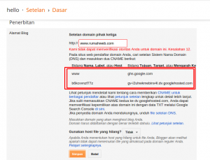 How to custom domain blogger from domain rumahweb with clientzone