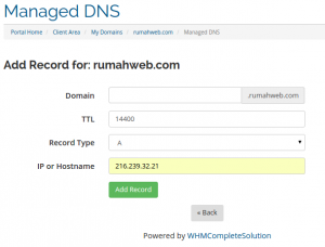 Membuat domain blogger menggunakan domain rumahweb dari clientzone