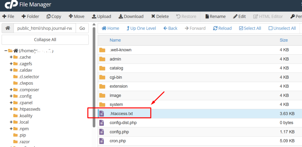 htaccess opencart