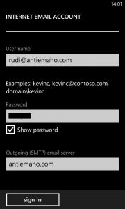 Setup email di Windows Phone