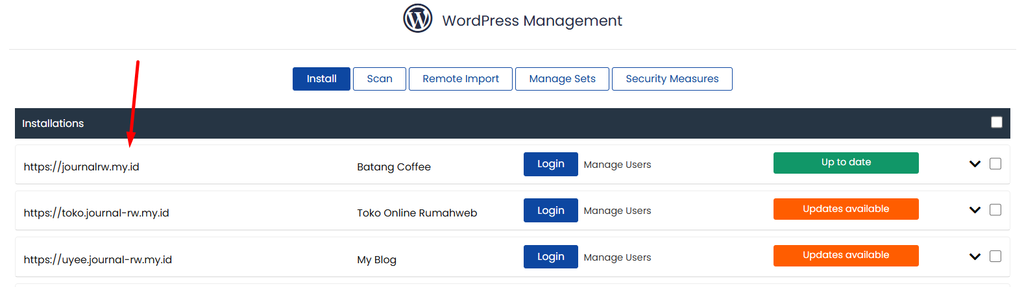 Import Instalasi WordPress ke Softaculous