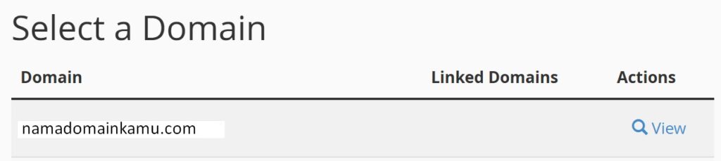 Pilih nama domain