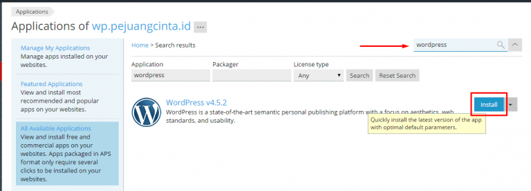 cari wordpress lalu Install | Rumahweb Journal