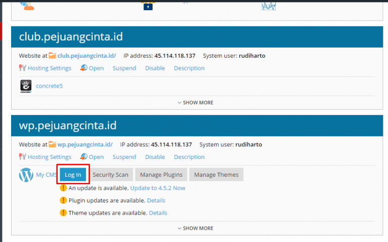login ke dasboard wp-admin dari plesk panel | Rumahweb Journal