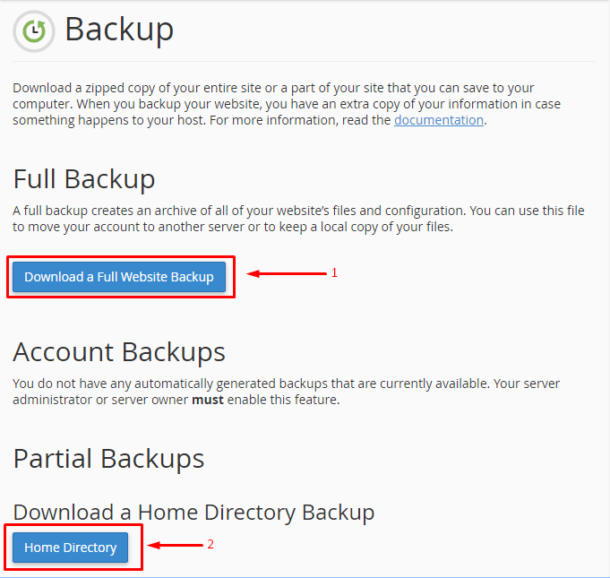 Melakukan Backup cPanel via FTP | Rumahweb Journal
