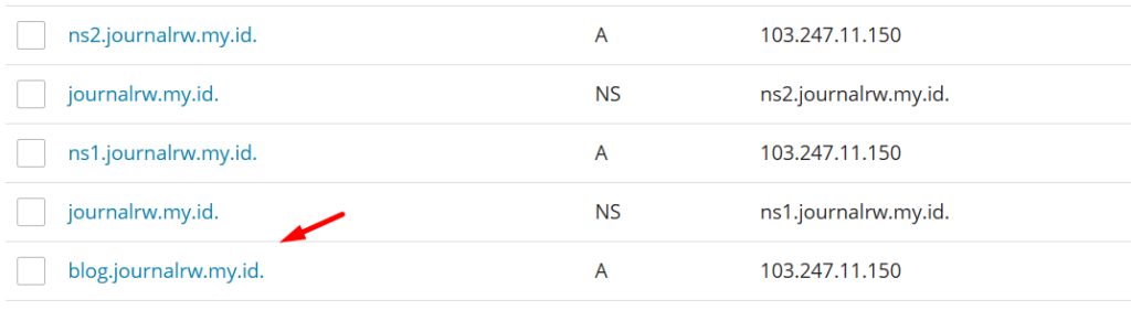 contoh dns subdomain