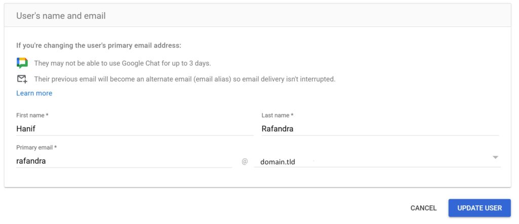 update user google workspace