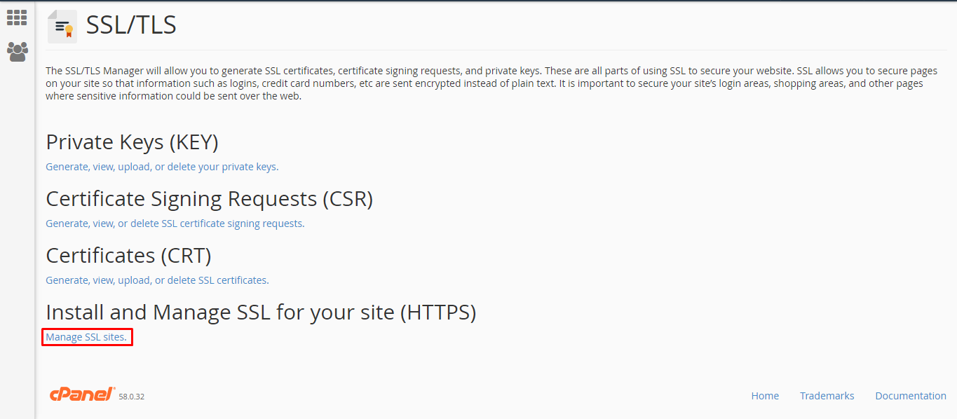 SSL Certificate signing request. Regenerate SSL Server.