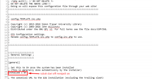 Halaman OJS error seperti install baru step 4