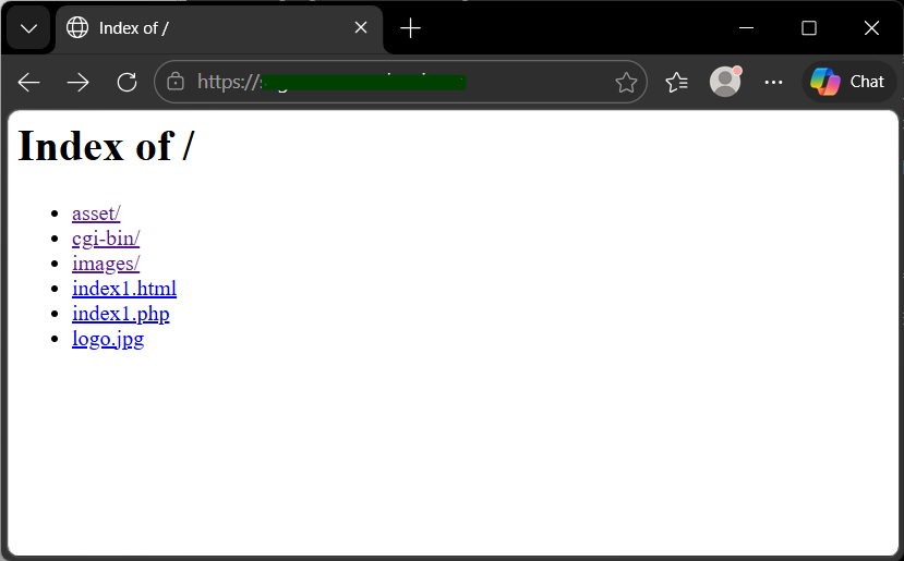 default directory listing apache
