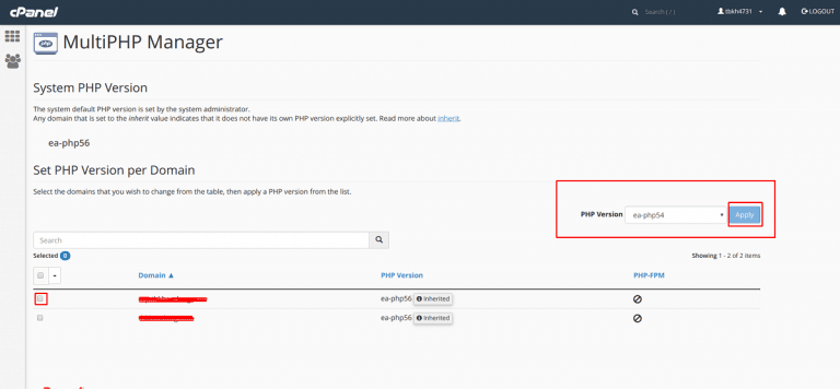 Memilih versi php di cpanel rumahweb step 2 | Rumahweb Journal