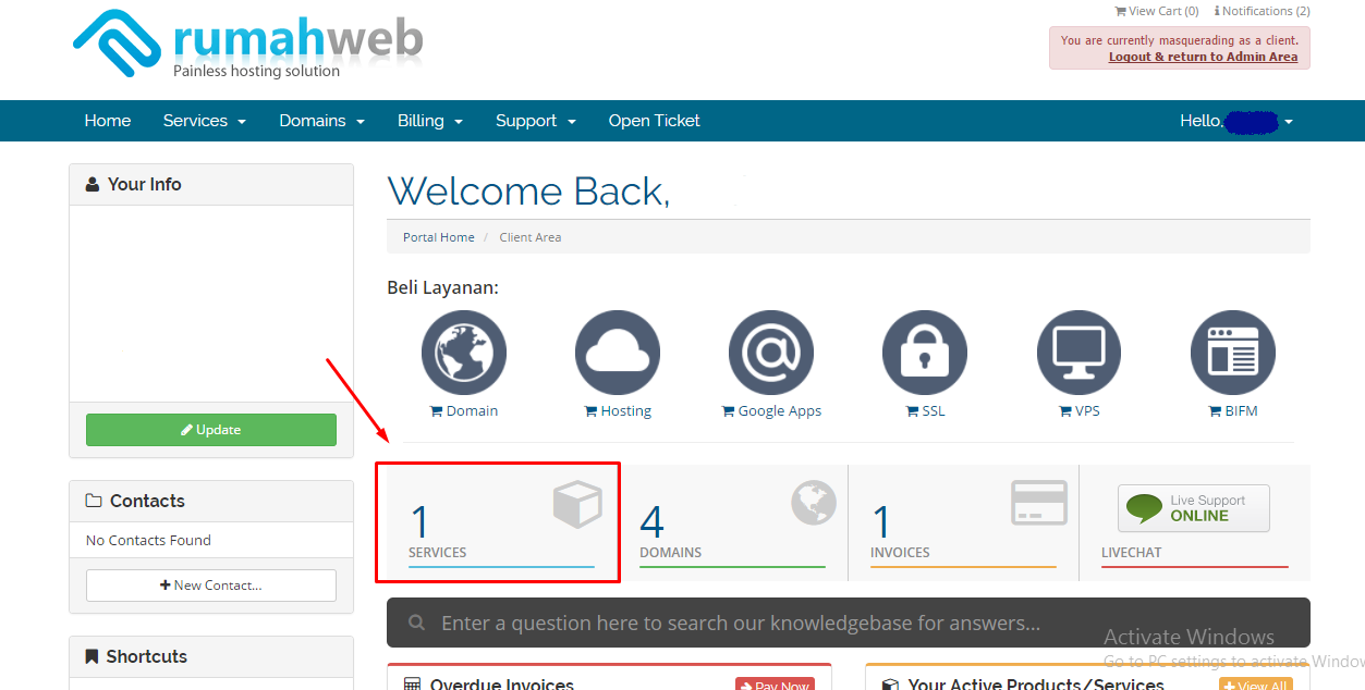 Cara Upgrade Cloudlet pada WordPress Hosting – step 1 | Rumahweb Journal