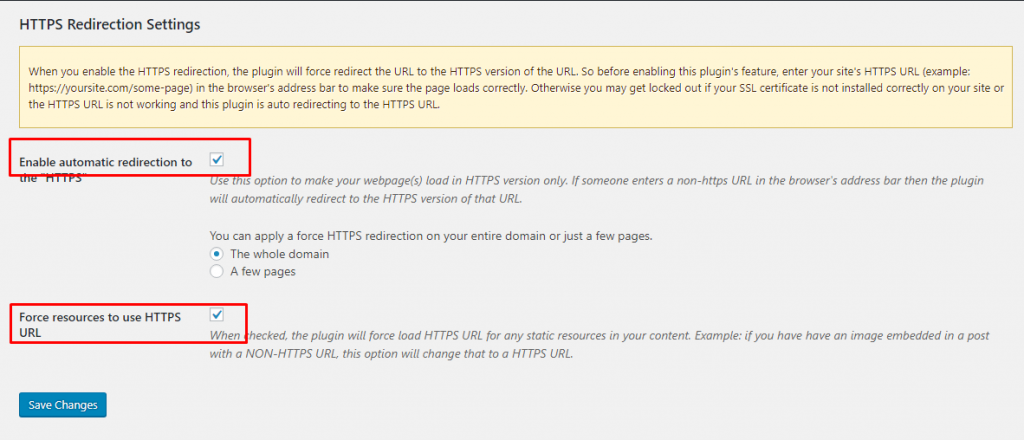 Setting HTTPS WordPress Menggunakan Easy HTTPS Redirection step 1