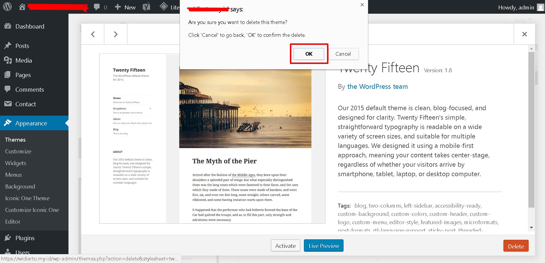 Menghapus Themes WordPress Melalui Halaman Dashboard image 5 | Rumahweb ...
