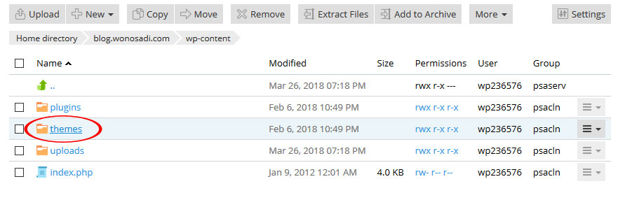 Menu File manager folder theme