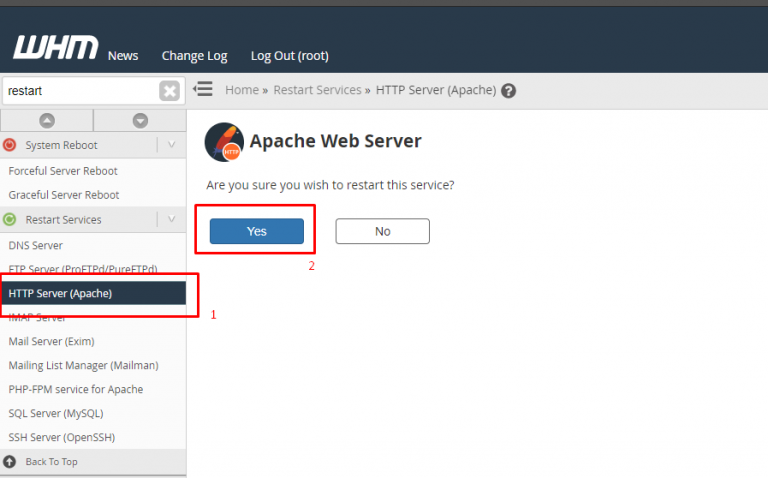 Restart Services HTTP Server Apache | Rumahweb Journal