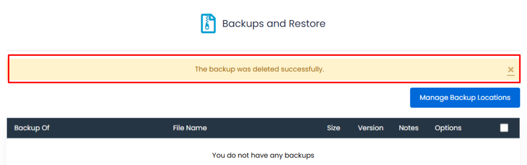 backup telah dihapus