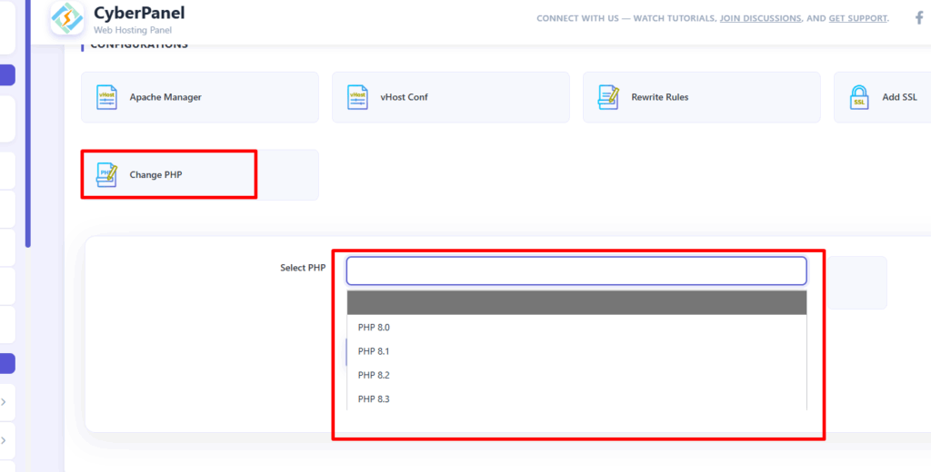 Mengganti Versi PHP di CyberPanel