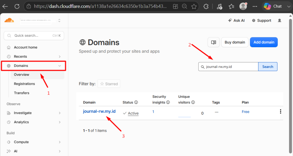 Mengelola domain di cloudflare - mengarahkan email domain ke hosting