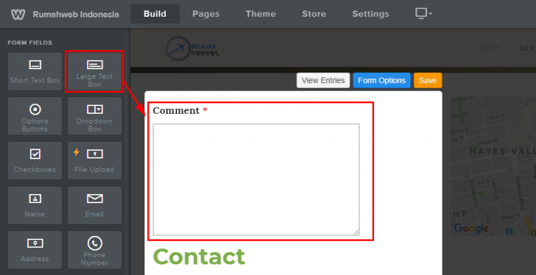 Menu “Form Fields” Pada Weebly Builder di Rumahweb