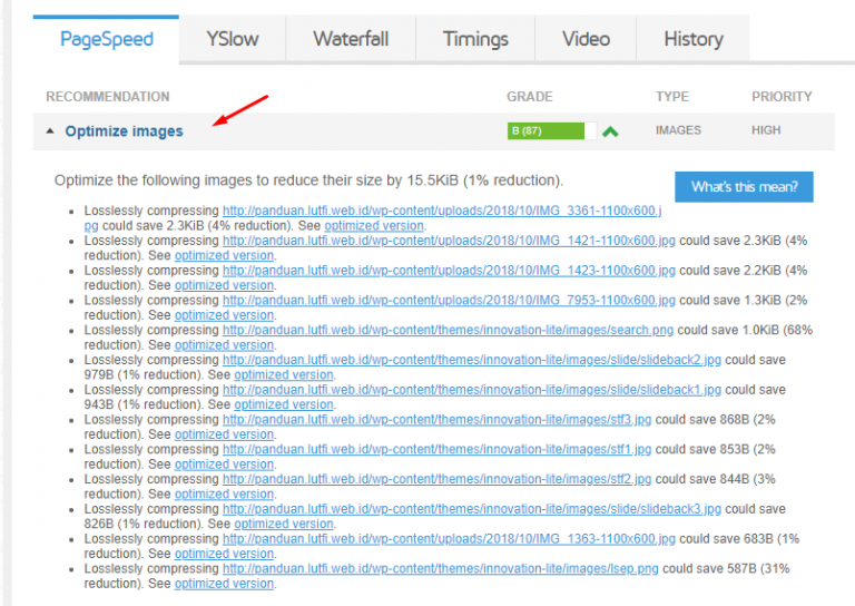 Optimize Images pada GTMetrix – rumahweb | Rumahweb Journal