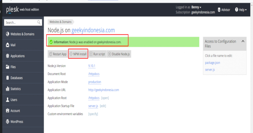 Cara Deploy NodeJS di Developer Hosting - Rumahweb