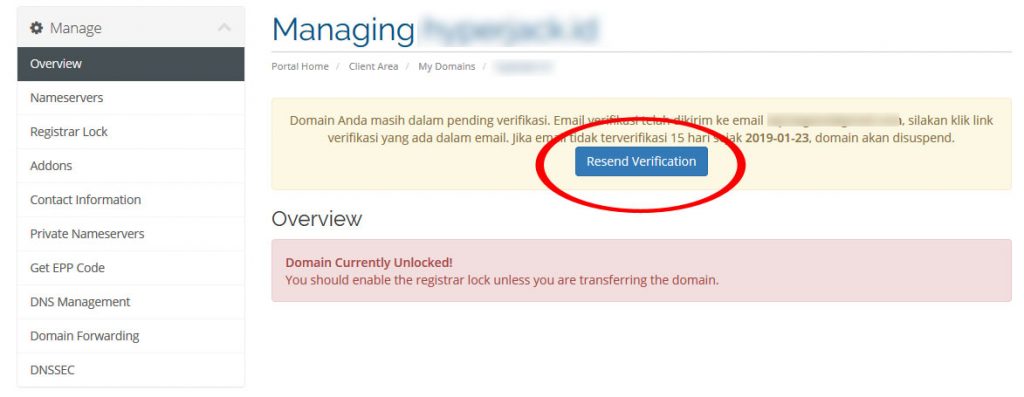 Mengubah Email RAA Domain Verification 