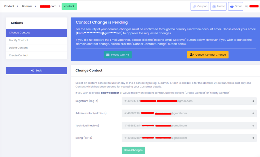 verifikasi email dari kontak terdaftar