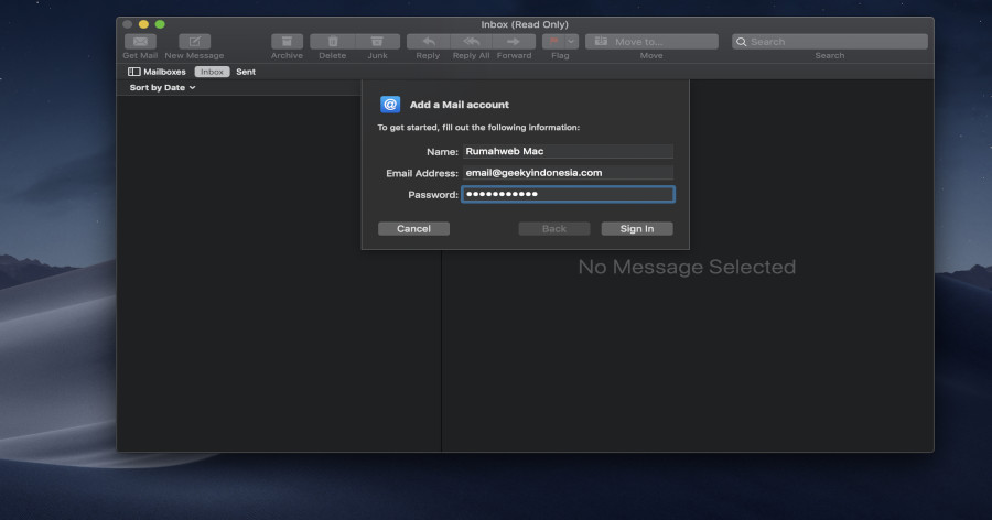 Setting Email Client di Mac OS 