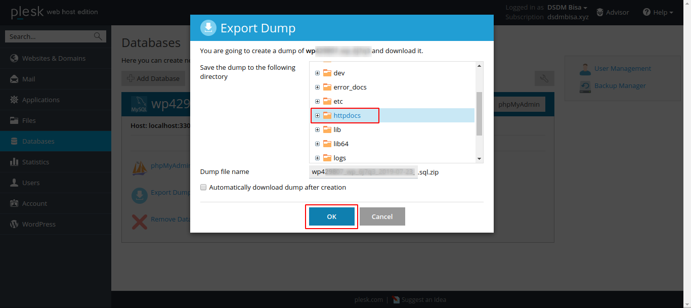 export-database-wordpress | Rumahweb Journal