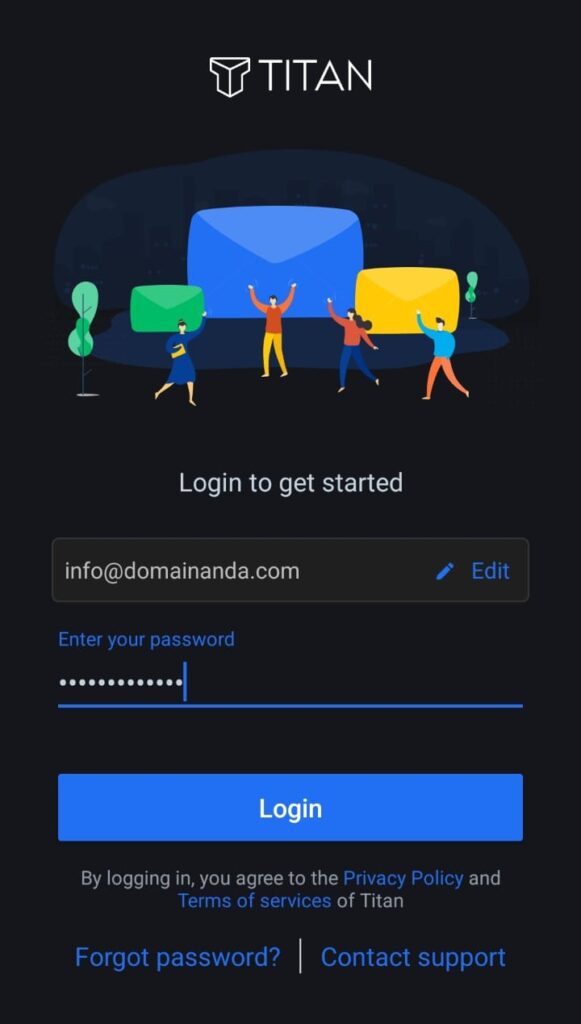  Setting Titan Mail di Android