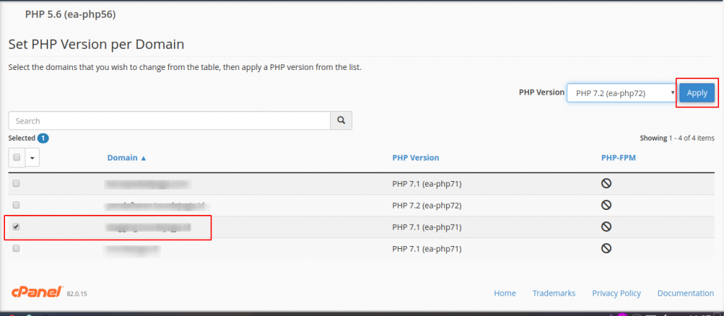 Menggunakan Select PHP Version dan MultiPHP Manager di cPanel 