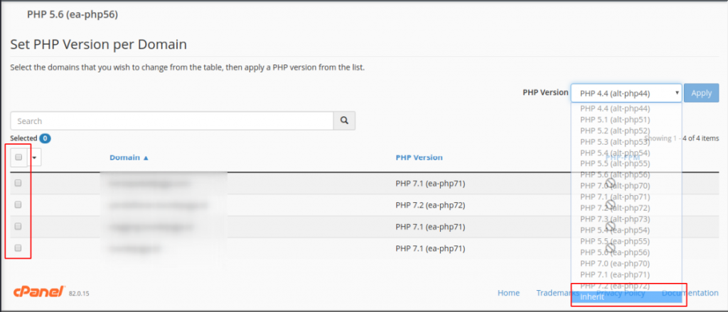 Menggunakan Select PHP Version dan MultiPHP Manager di cPanel 