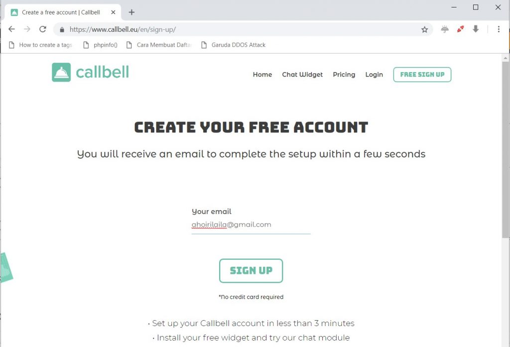 Sign up callbell setting whatsapp chat weebly website builder
