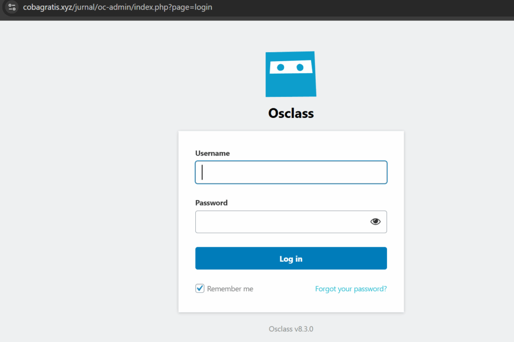 Halaman login OS class