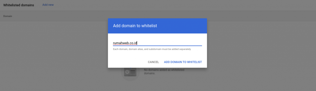 Whitelist domain