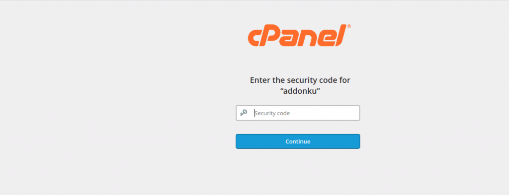 tampilan two factor authentication cpanel
