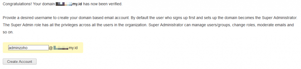 create akun zoho mail
