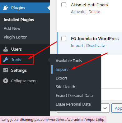 tools import joomla - Cara Mudah Convert Joomla to WordPress