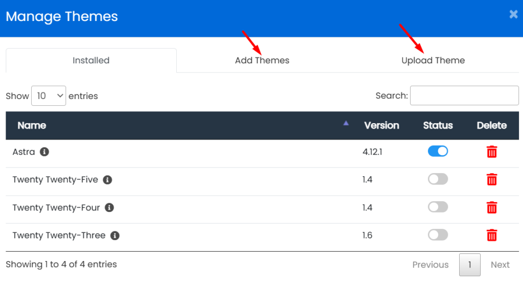 add or upload themes wordpress