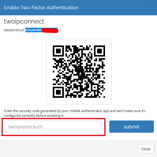 enable 2FA authenticator