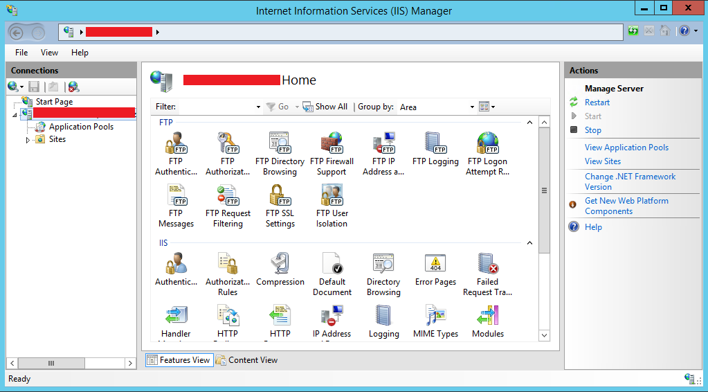 image 17. Tampilan Dashboard (IIS) Manager